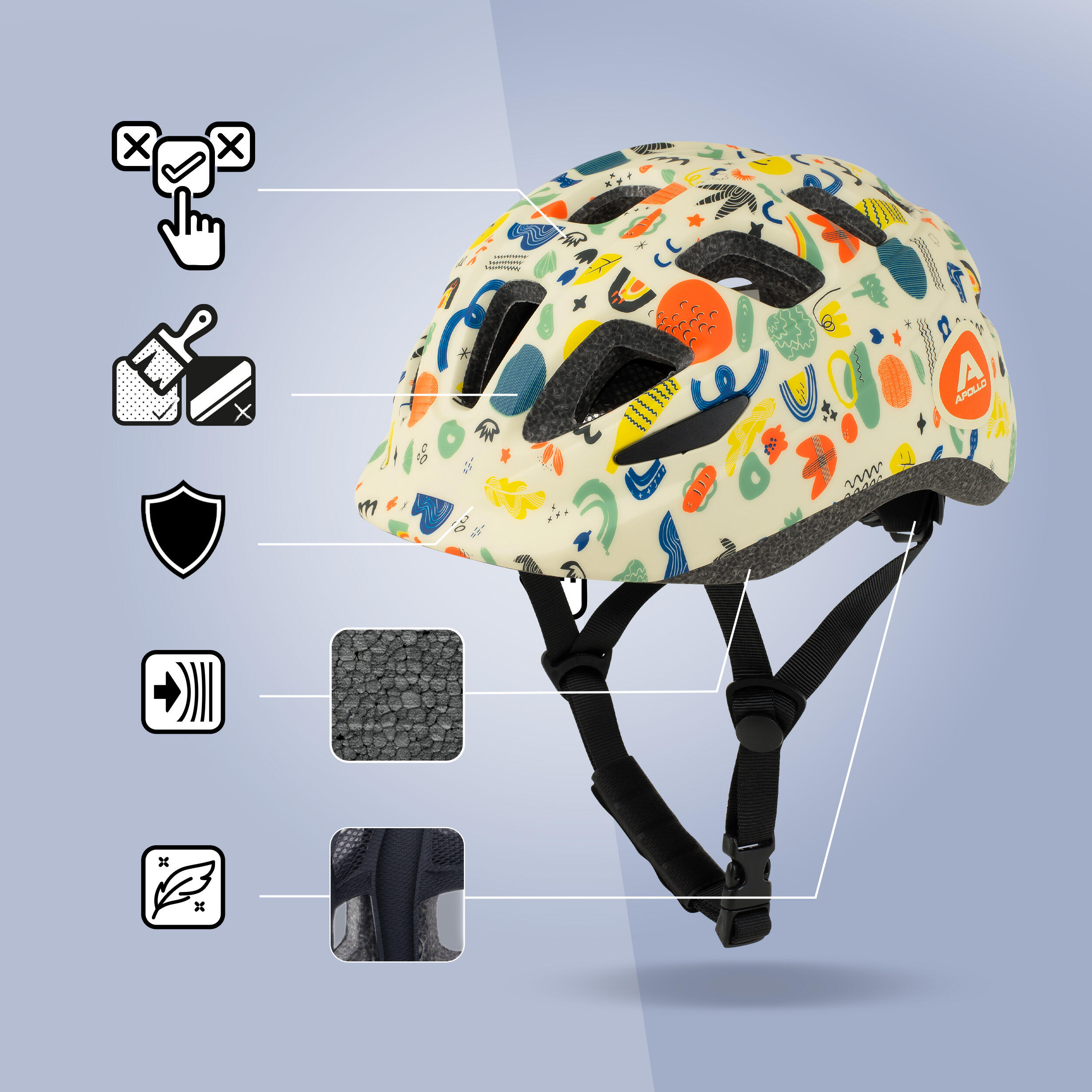 Casque enfant Apollo – casque multisport réglable pour vélo et loisirs 6/7