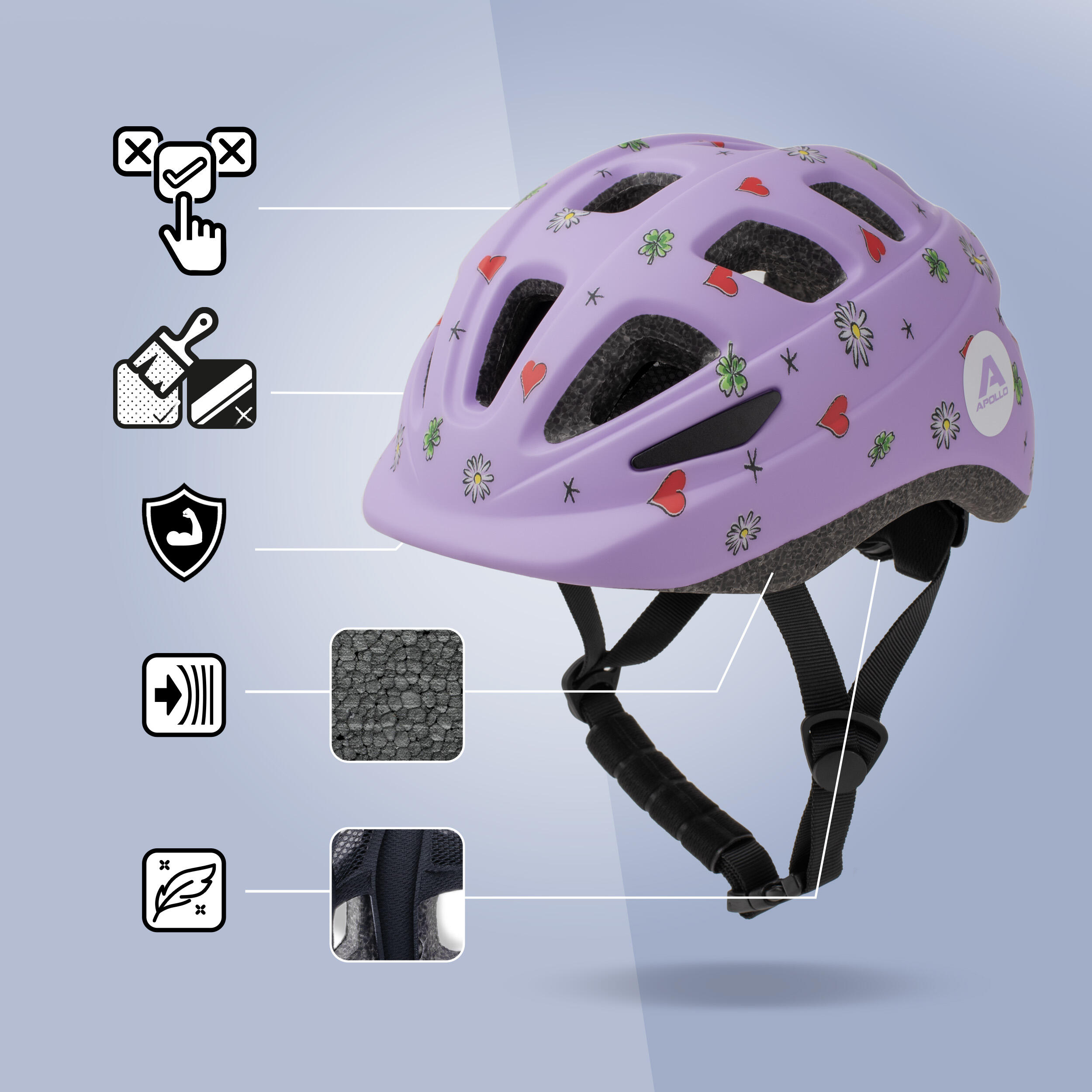 Casque enfant Apollo – casque multisport réglable pour vélo et loisirs 6/7