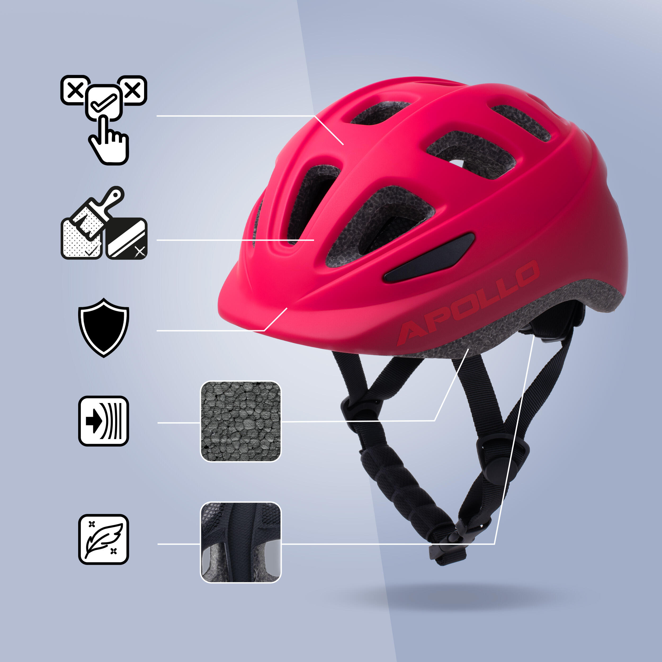 Apollo Kinderhelm – verstellbarer Multisporthelm für Fahrrad & Freizeit 6/7