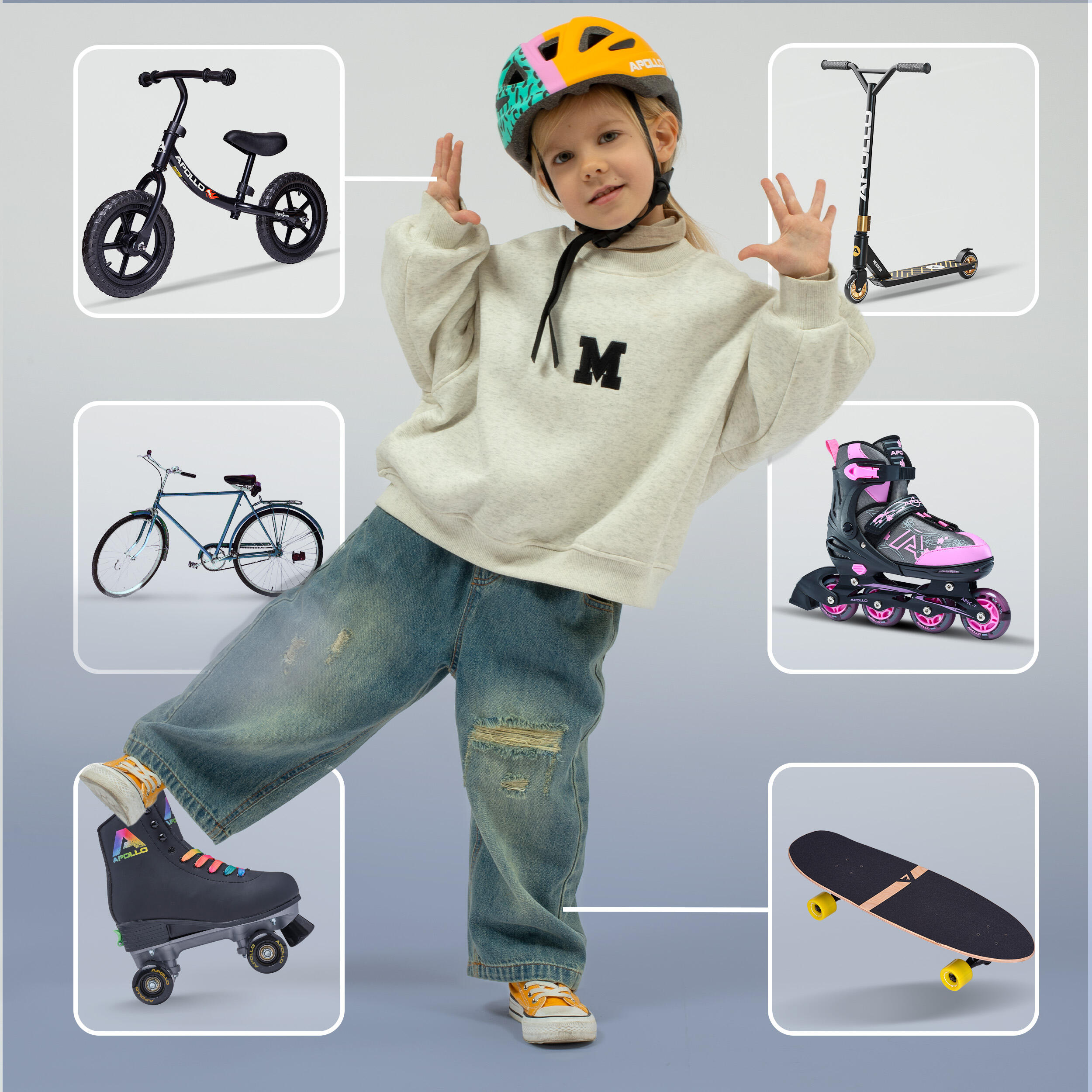 Apollo Kinderhelm – verstellbarer Multisporthelm für Fahrrad & Freizeit 3/7