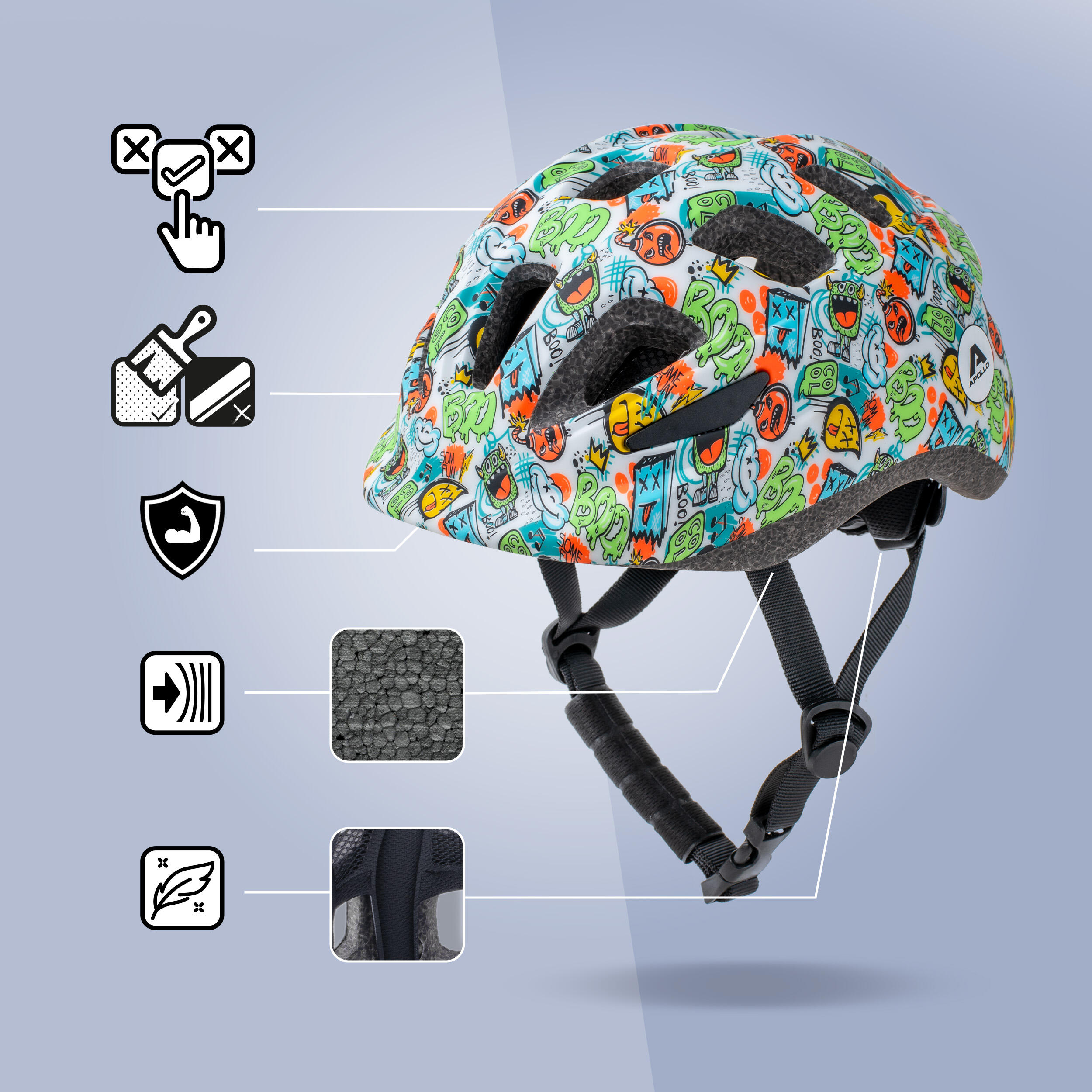 Apollo Kinderhelm – verstelbare helm voor fiets en sport 6/7