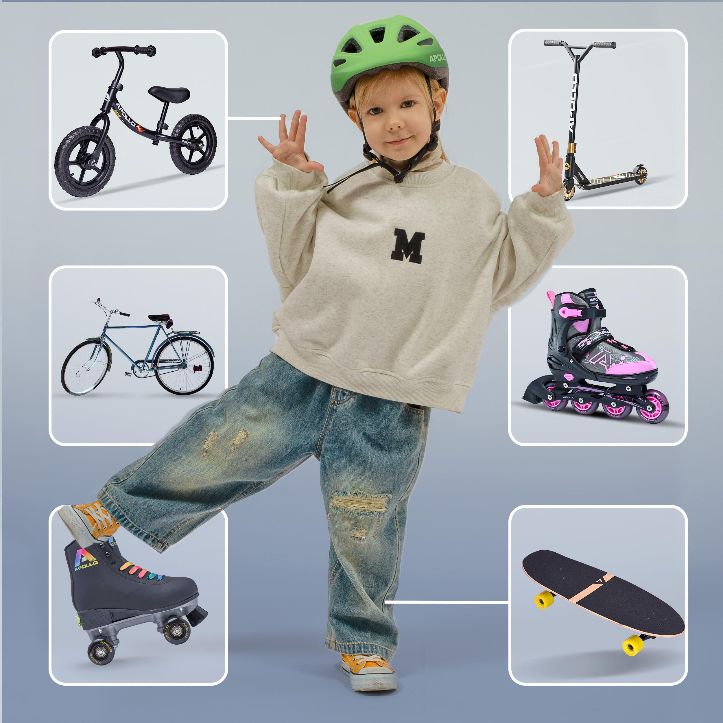 Casque enfant Apollo – casque multisport réglable pour vélo et loisirs 3/7