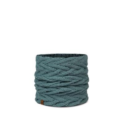 Komin na szyję damski buff knitted&fleece neckwarmer caryn - blue glass