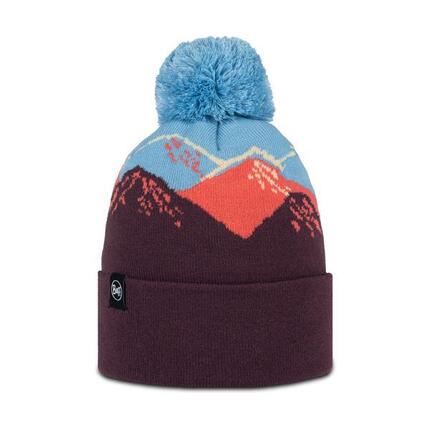 Knitted Hat BURGUNDY - Herren Wintermütze, 100% Acryl, mit Pompom