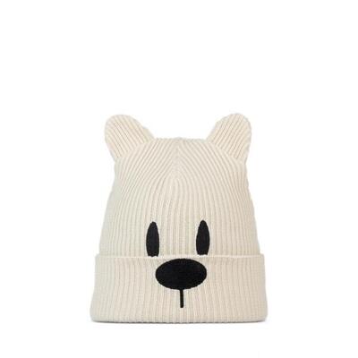 Junior gebreide beanie beige, 100% gerecyclede materialen
