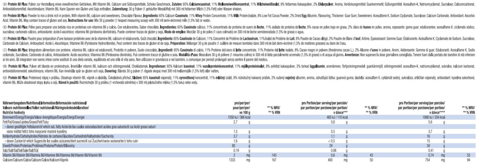 Protéine multi-sources - Protein 80 Plus - Chocolat 500g 3/7