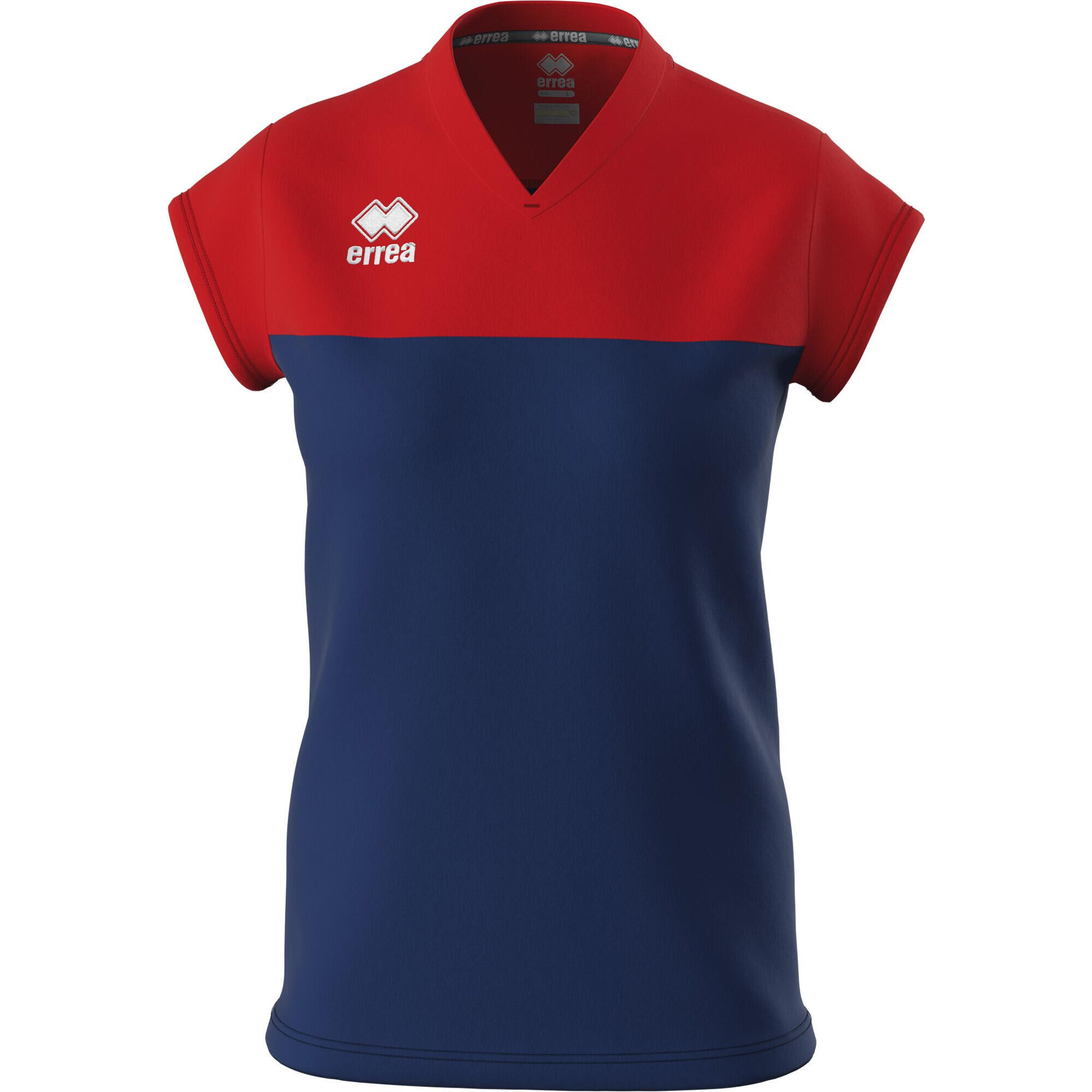 Errea - Maillot Femme Errea Bessy - Maillot Manches Courtes - Bleu|rouge - Xl. - Decathlon