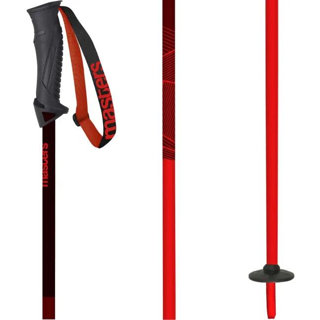 Bețe Schi MASTERS Alpine, Roșu/Roșu Închis, Unisex