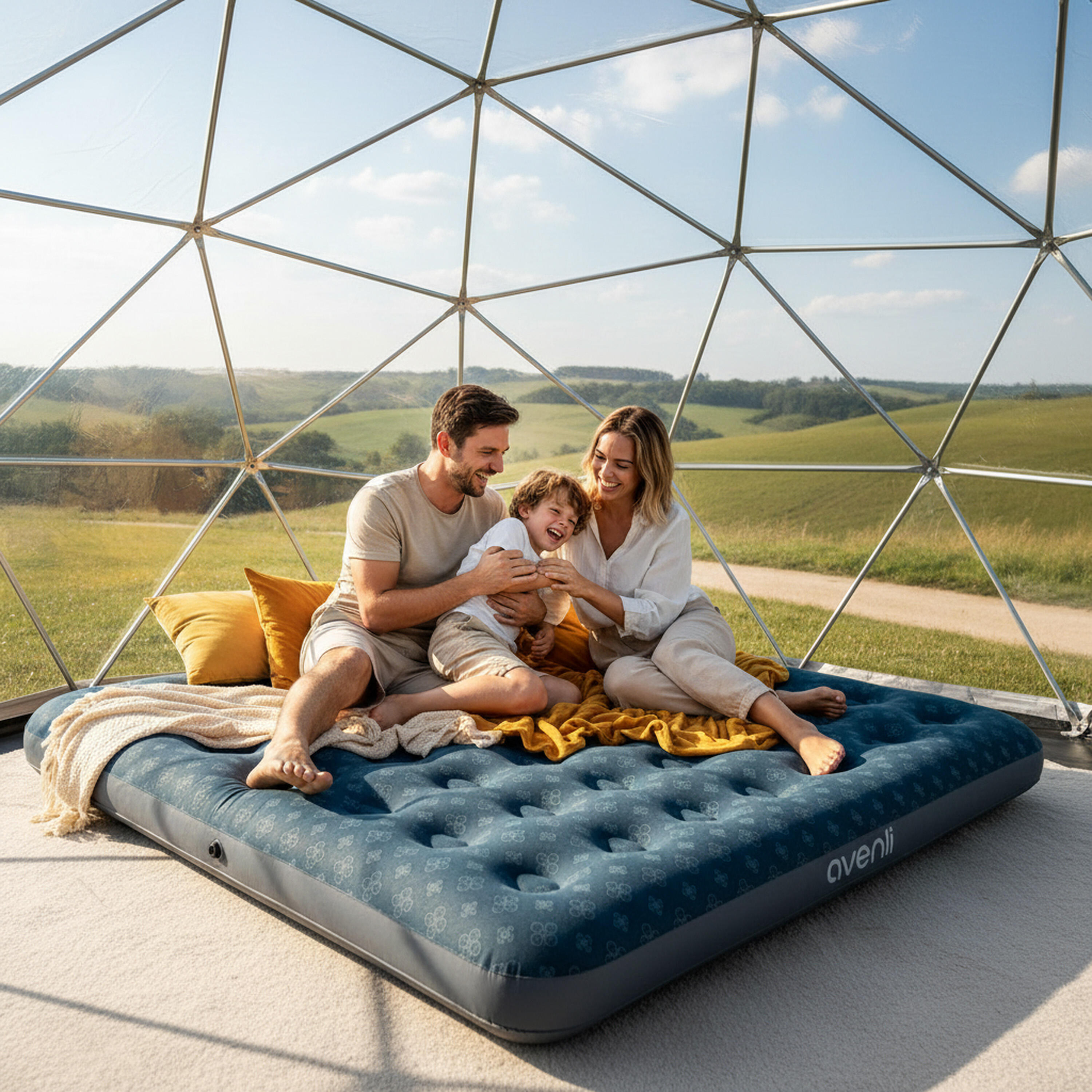 Luftmatratze Camping 2 Personen 203x183x22cm Luftbett Campingmatratze 3/7