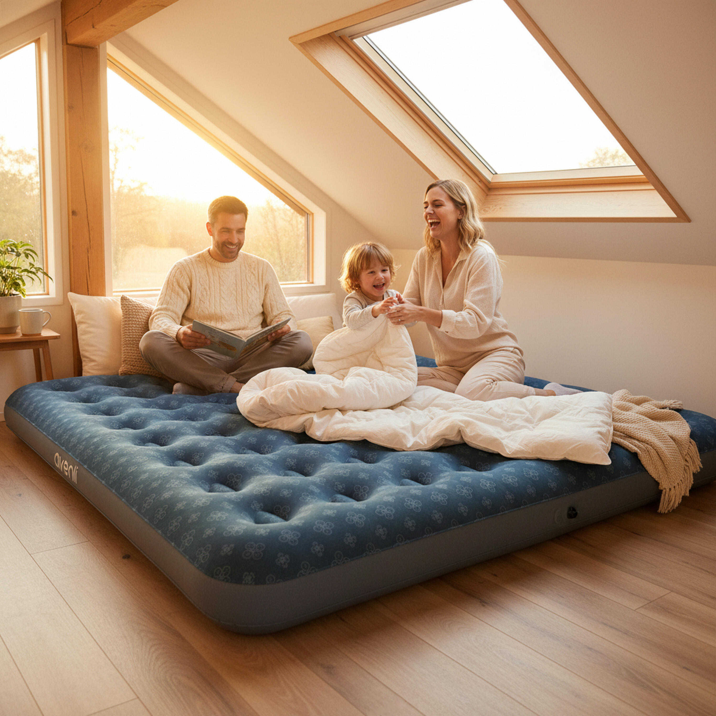Luftmatratze Camping 2 Personen 203x183x22cm Luftbett Campingmatratze 2/7