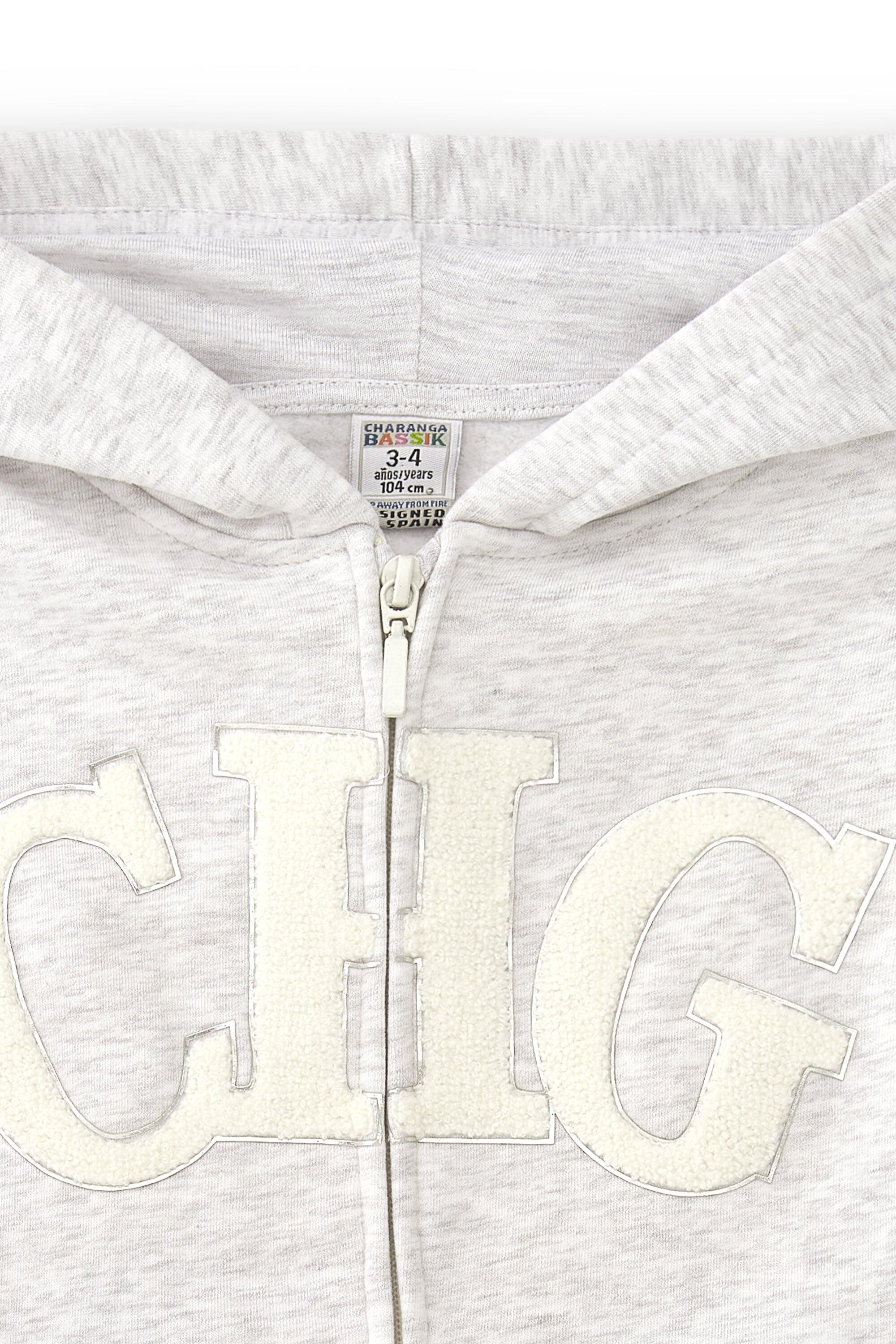 Moletom aberto cinza para meninas CHG | Com 3/5