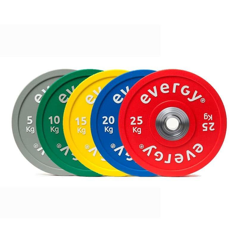 Disco bumper color élite (pu) evergy 10kg musculación 4/4
