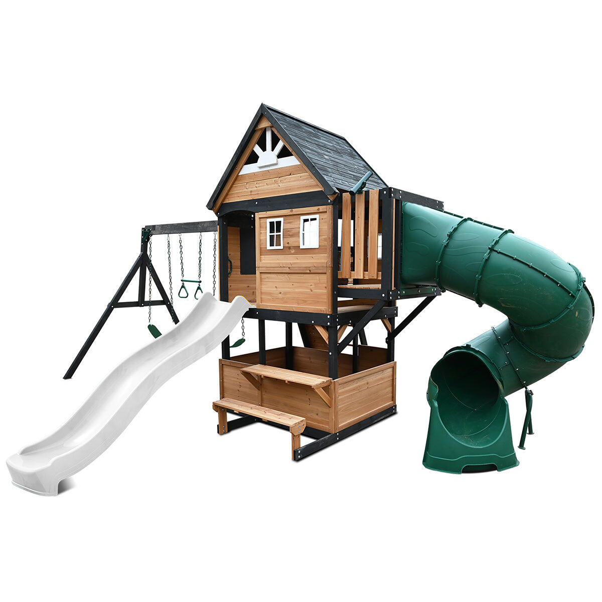 Lifespan Kids Claremont Swing Set & Play Centre with 2.2m Slide (Green)