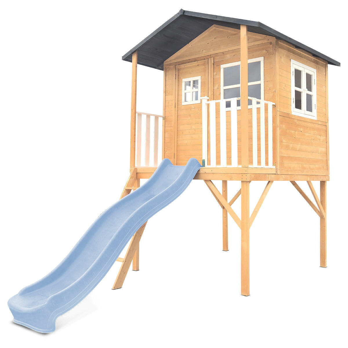 Lifespan Kids Burleigh Cubby House with 2.2m Slide (Pastel Blue)