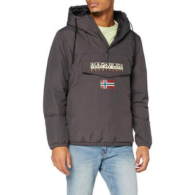 Giacca da uomo Napapijri Shade anorak invernale con cappuccio grigia