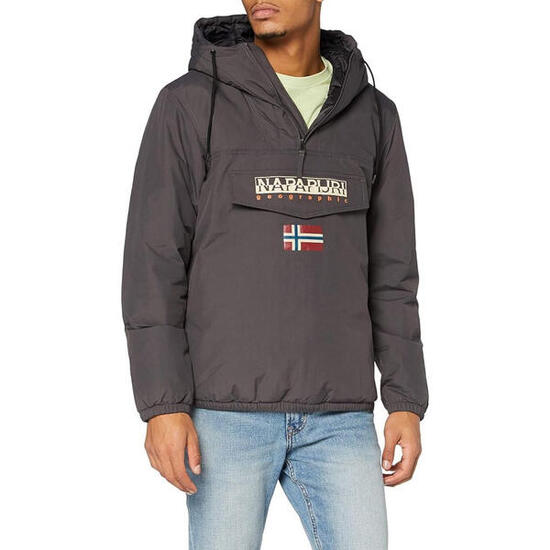 Giacca da uomo Napapijri Shade anorak invernale con cappuccio grigia