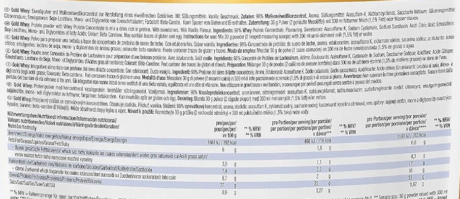Concentrato di siero di latte - Gold Whey - Vaniglia 500g 3/6