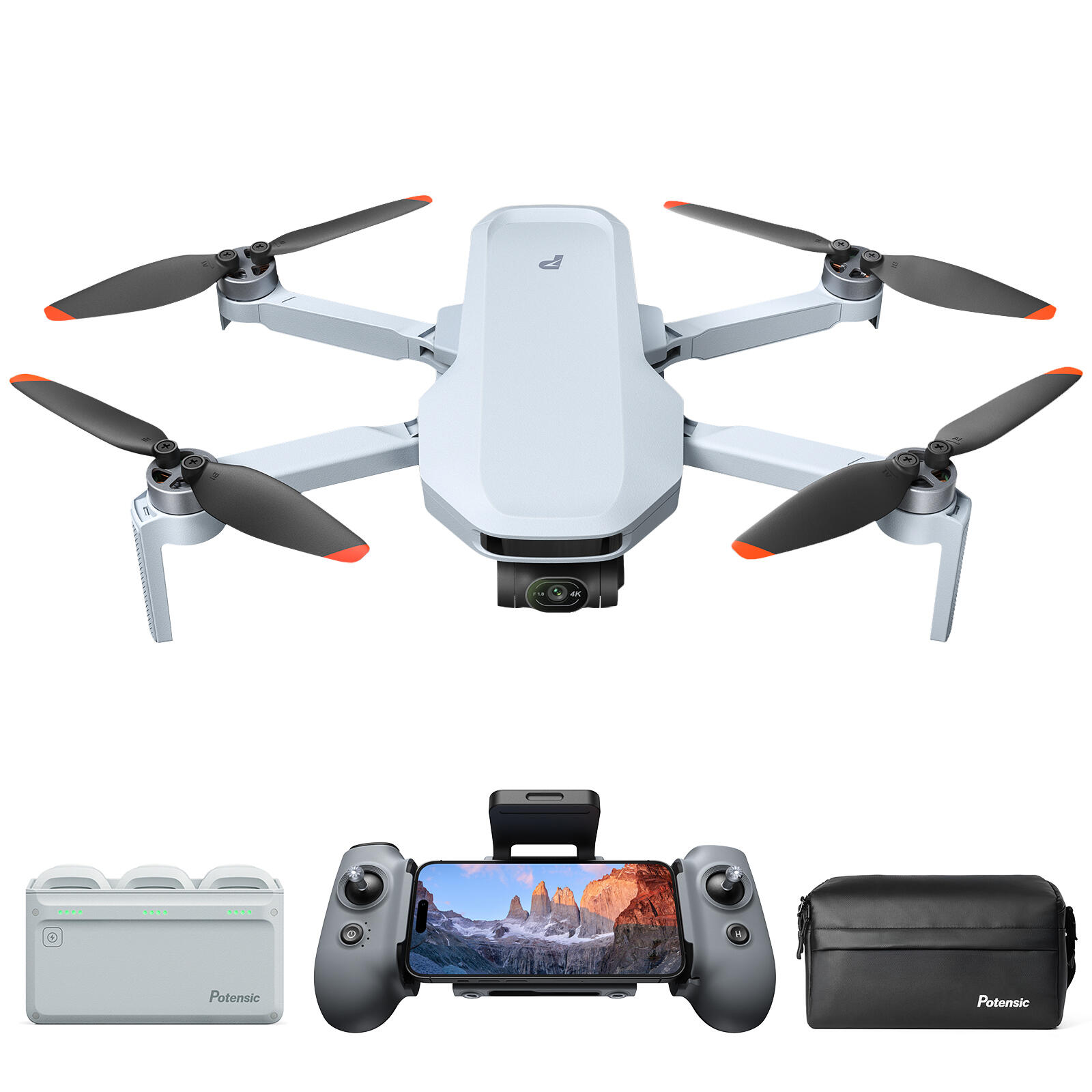 Potensic - Potensic -drone Atom 2 Fly More Combo - Drone - Blanc|noir - Taille Unique - Decathlon