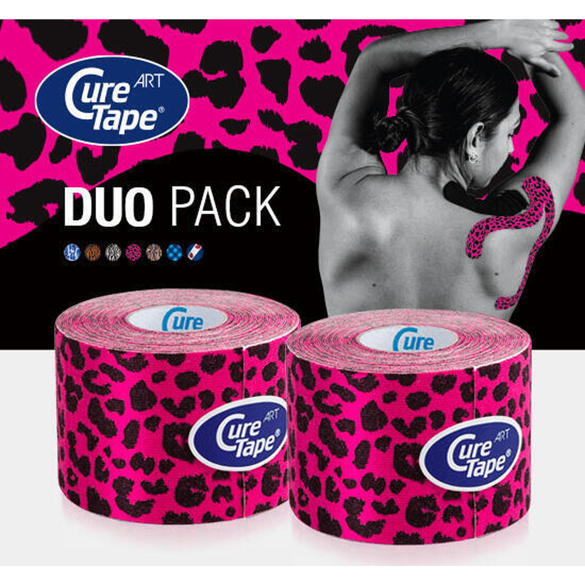 Curetape - Curetape® Art Kinesiotape - Ensemble D'Offres Spéciales - Leopard - Bande De Kinésiologie - Multicolore|noir|rose - Taille Unique - Decathlon