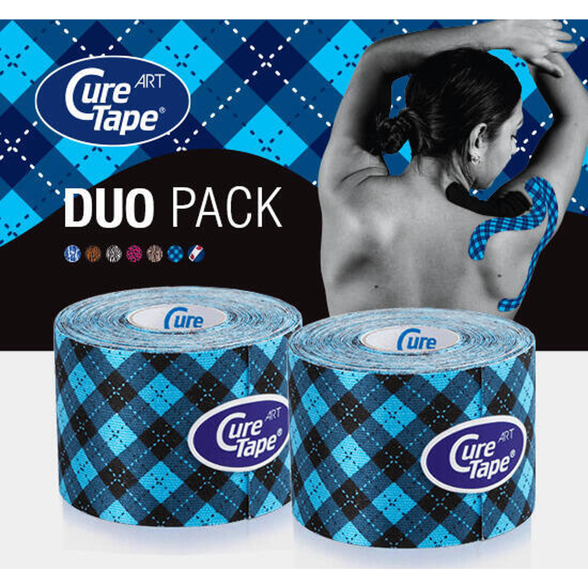 Curetape - Curetape® Art Kinesiotape  - Ensemble D'Offres Spéciales - Tartan - Bande De Kinésiologie - Bleu|multicolore - Taille Unique - Decathlon