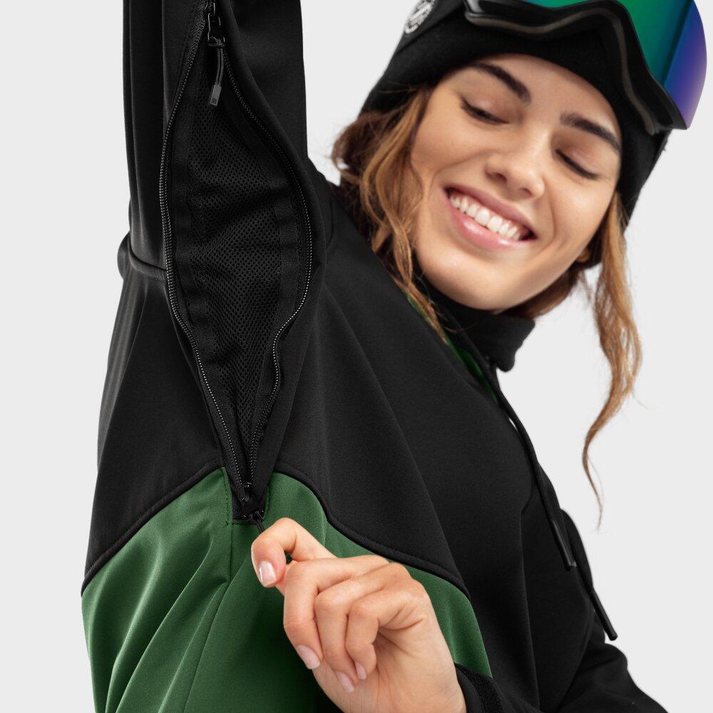 Veste snowboard femme Sports d'hiver W1-W Evergreen Noir 4/7