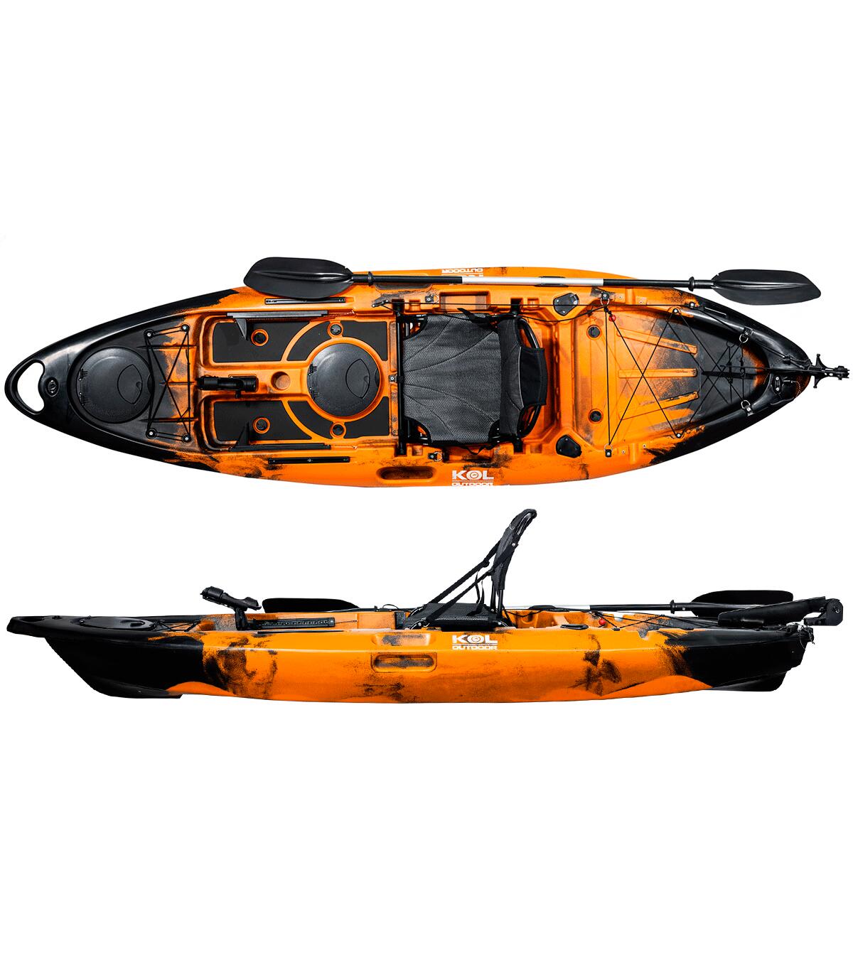 Kayak de pesca individual 310x85cm con silla aluminio y timón 2/7