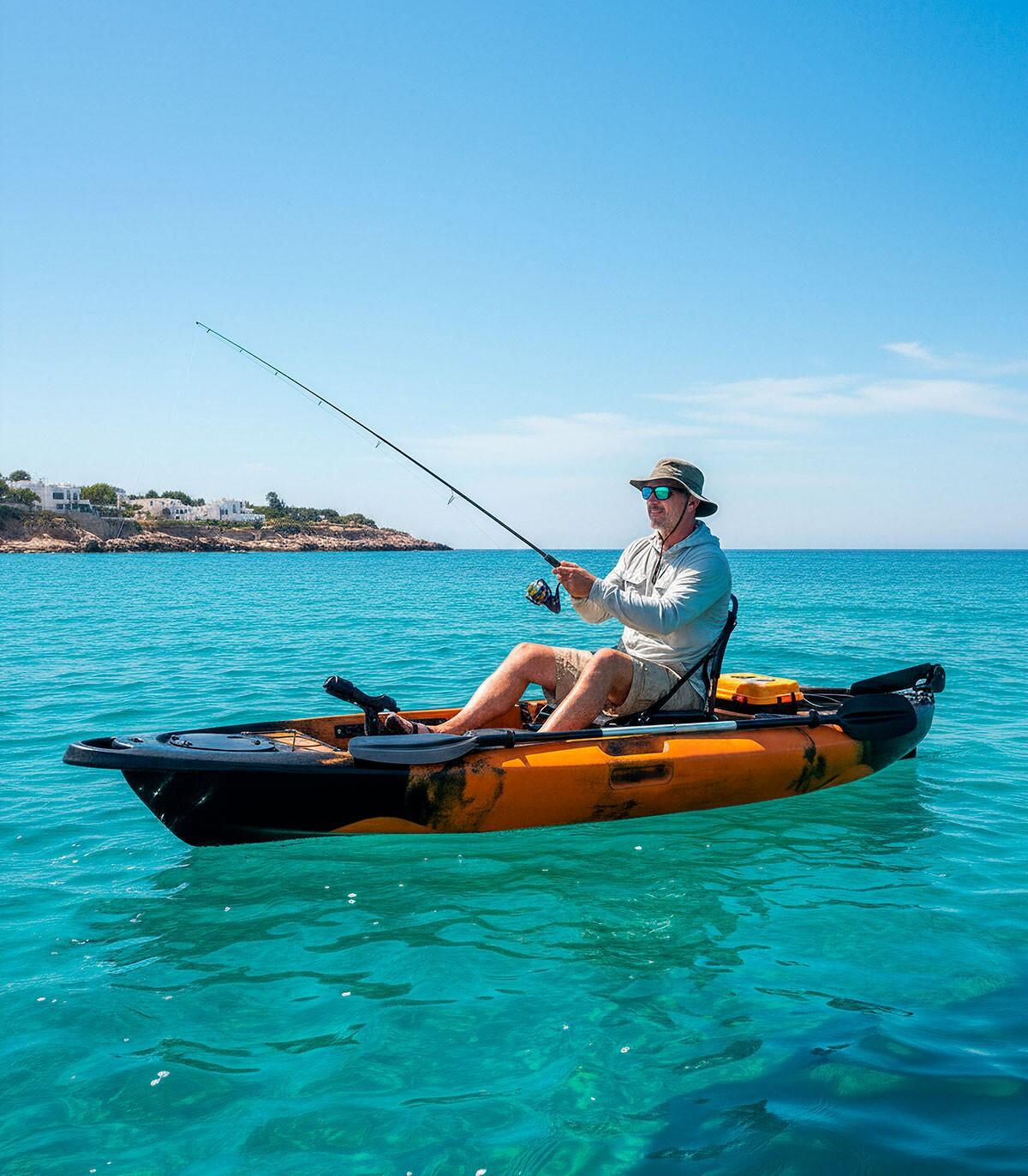 Kayak de pesca individual 310x85cm con silla aluminio y timón 7/7