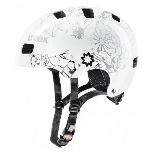 UVEX Kid 3 Helmet - White Flower/Black
