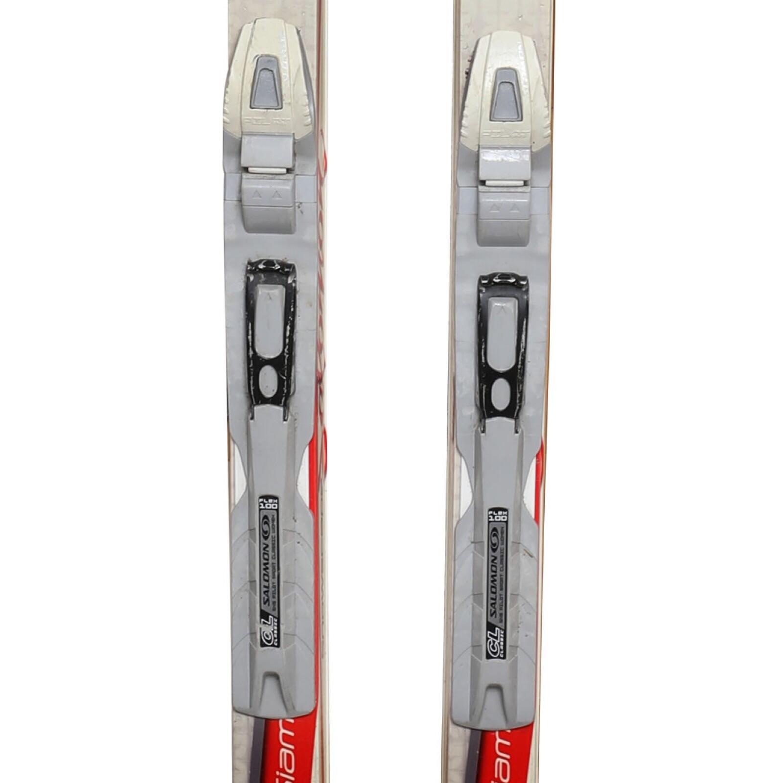 TWEEDEHANDS - Ski De Fond Occasion Salomon Snowscape 8 Siam + Fixation Sns 3/4