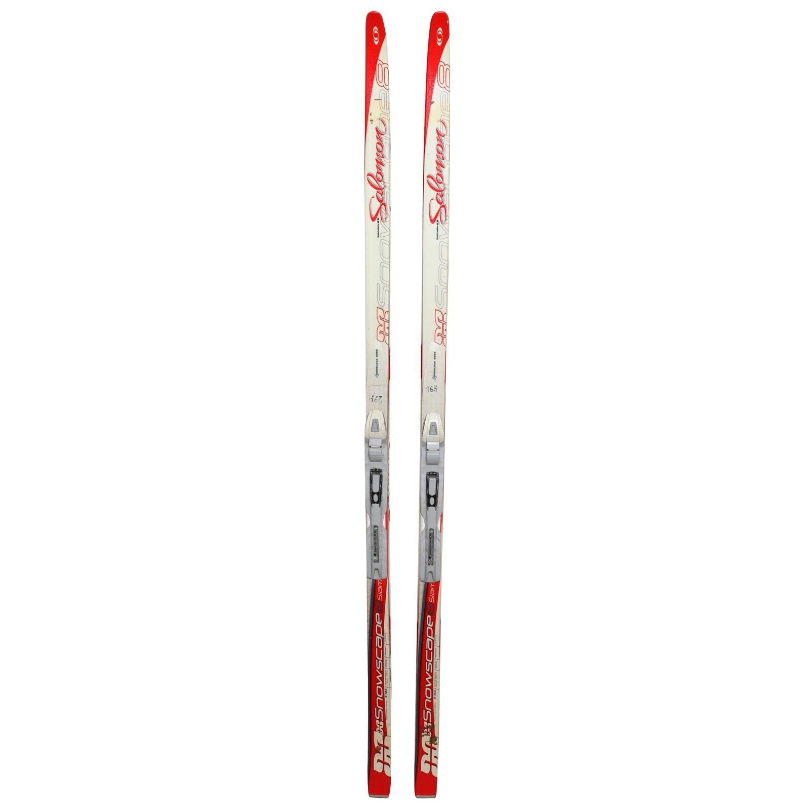 TWEEDEHANDS - Ski De Fond Occasion Salomon Snowscape 8 Siam + Fixation Sns 2/4