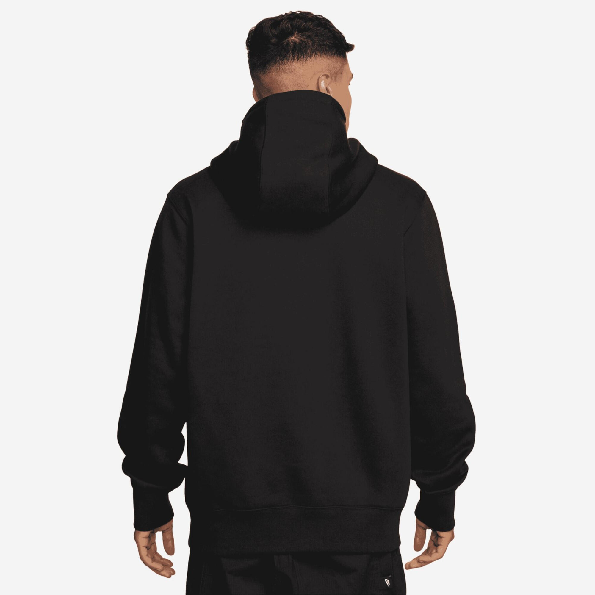 Felpa con cappuccio uomo ( fleece) nike nero 4/4