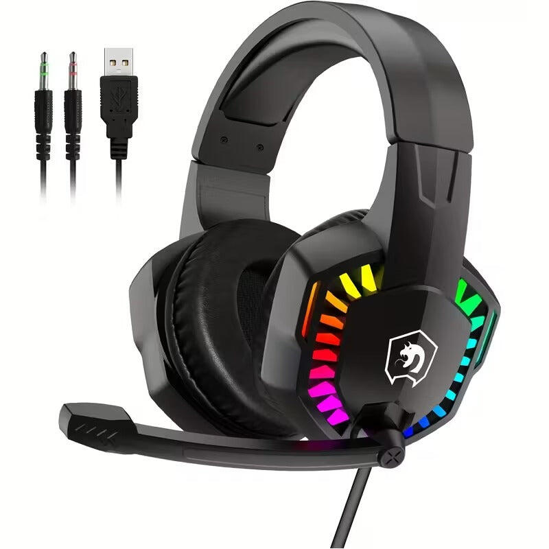 NNETM Wired Gaming Headset with RGB Lights