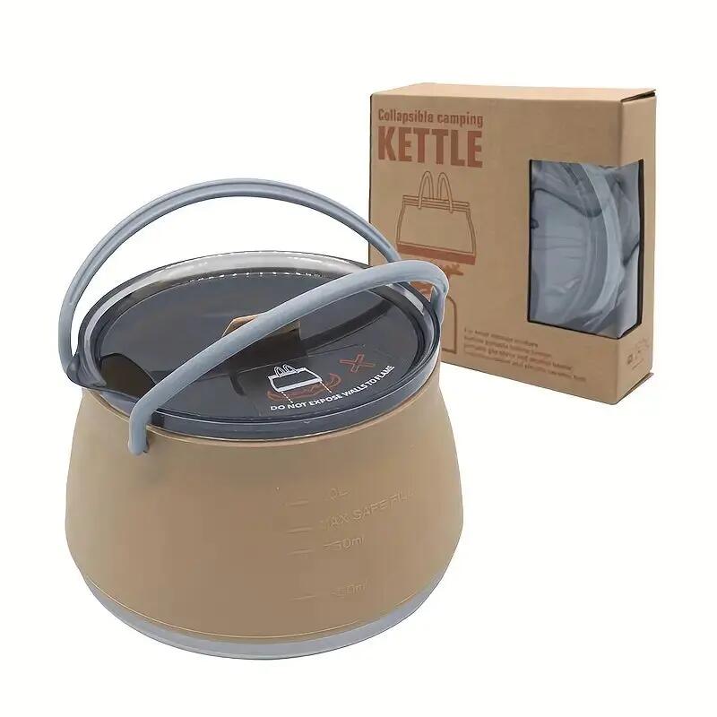 Portable Silicone Folding Water Bottle - Khaki