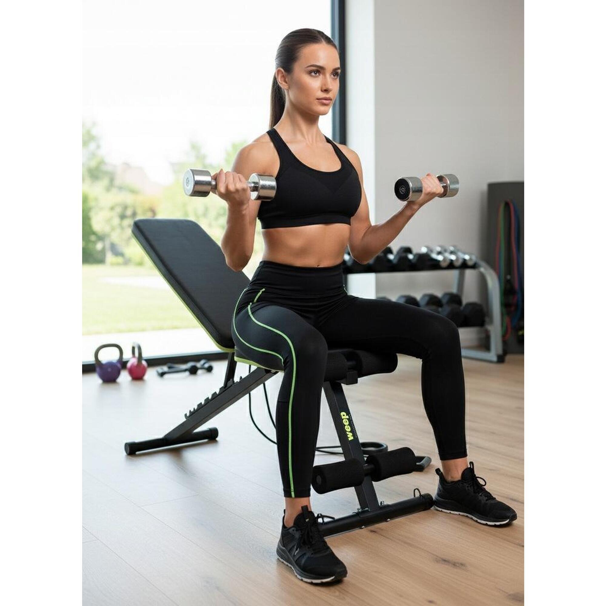 Tréninková lavice s expandéry WEEP – skládací šikmá a rovná lavice
