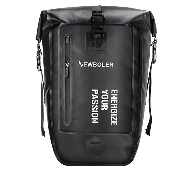 NNEOBA 27L Waterproof Bike Pannier Bag with Roll-Top Closure Black