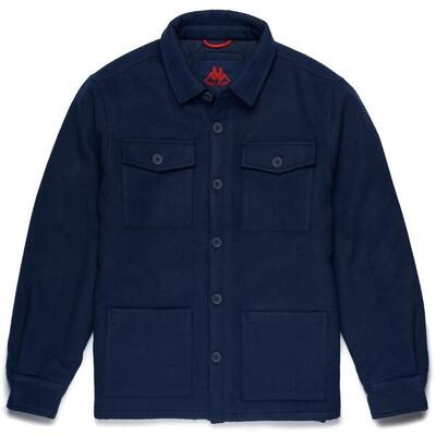 Camicia da uomo in poliestere blu da casual