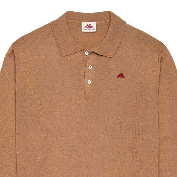 Polo da uomo in poliammide marrone da casual 2/3