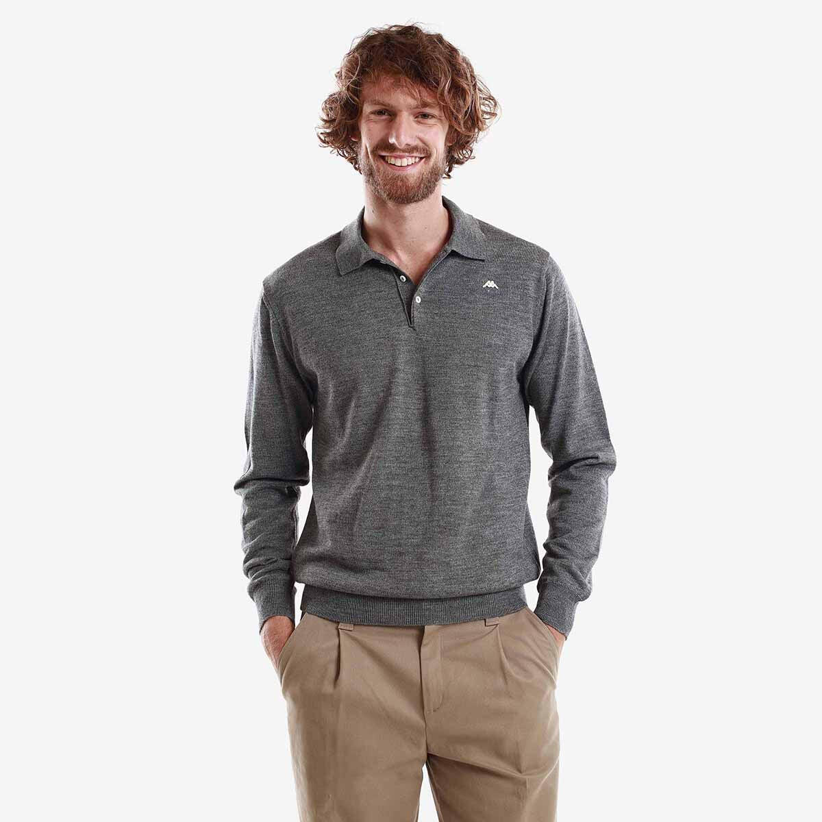 Polo da uomo in poliammide grigio da casual 2/6