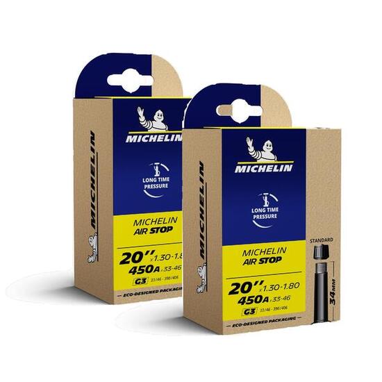 Lot de deux Chambres à air G3 AIRSTOP 20" vélo Junior Valve Schrader