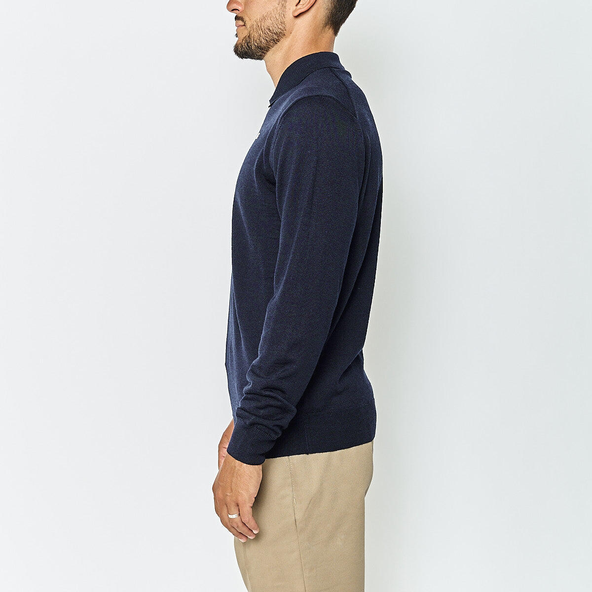 Polo da uomo in poliammide blu da casual 7/7