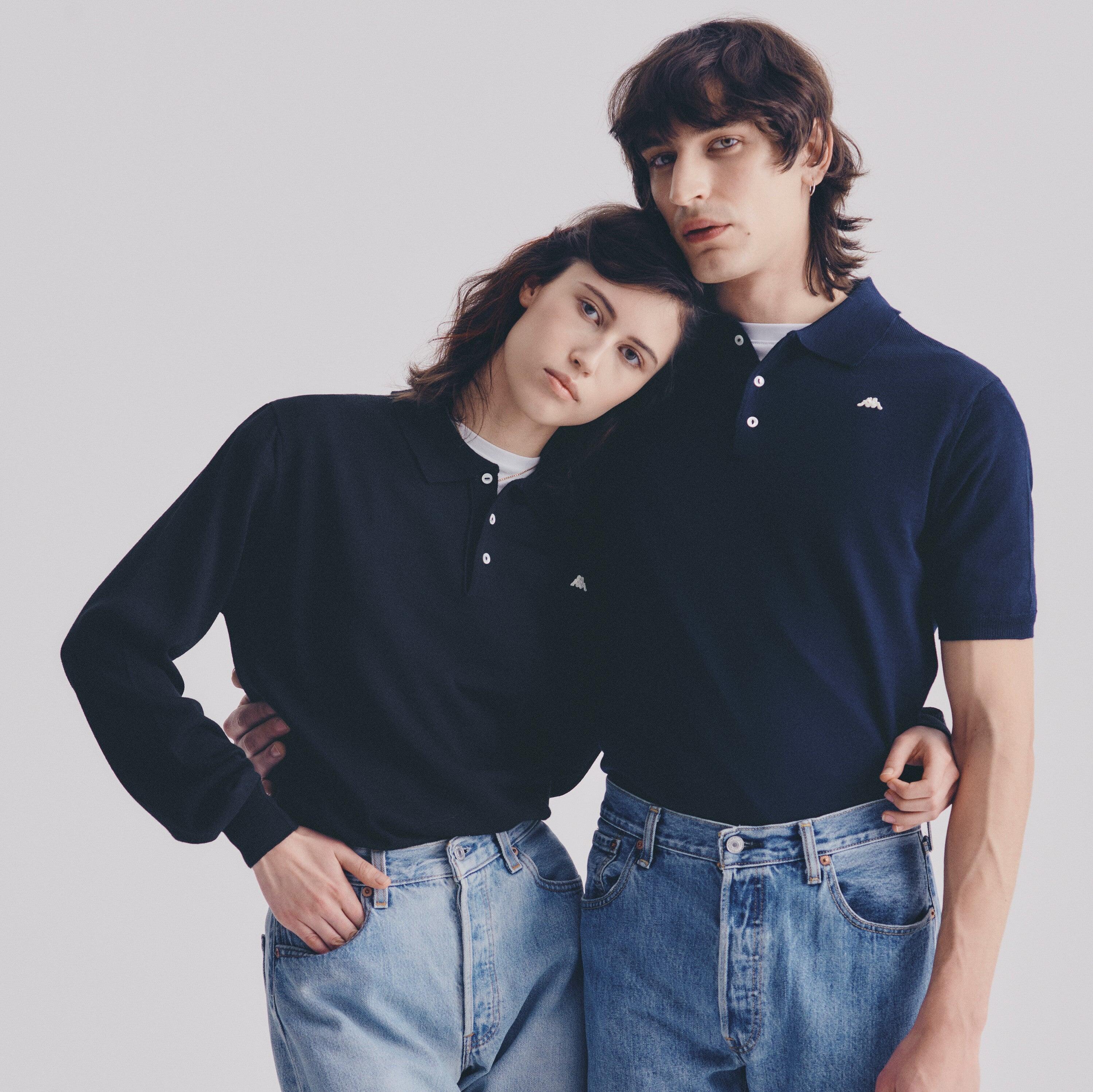 Polo da uomo in poliammide blu da casual 5/7