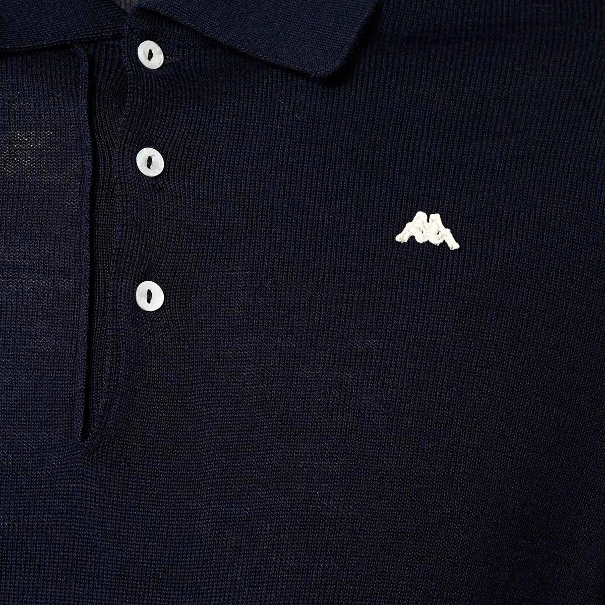 Polo da uomo in poliammide blu da casual 4/7