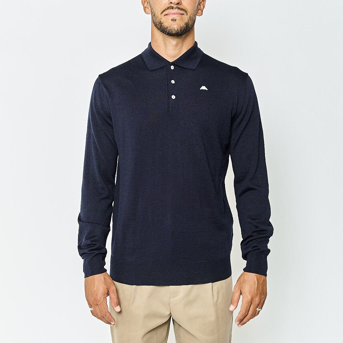 Polo da uomo in poliammide blu da casual 6/7