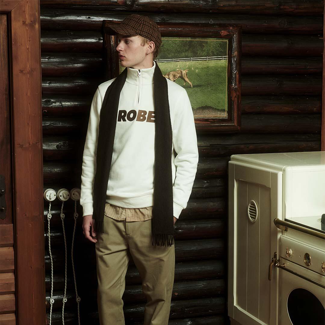 Felpa da uomo in cotone bianco da casual 2/4