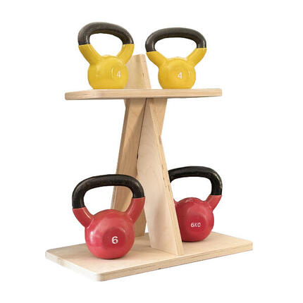 Kettlebell-Halter aus Holz – Maximales Gewicht 100 kg – Halterung für 4 Kettlebe