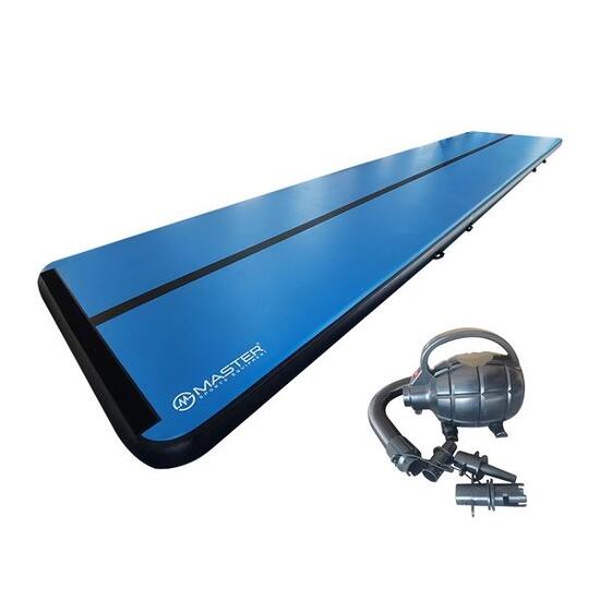 Airtrack MASTER S-Pro aufblasbare Matte 1000 x 200 x 20 cm – blau – schwarz