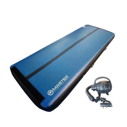 Airtrack MASTER aufblasbare Matte 400 x 150 x 30 cm – blau – schwarz