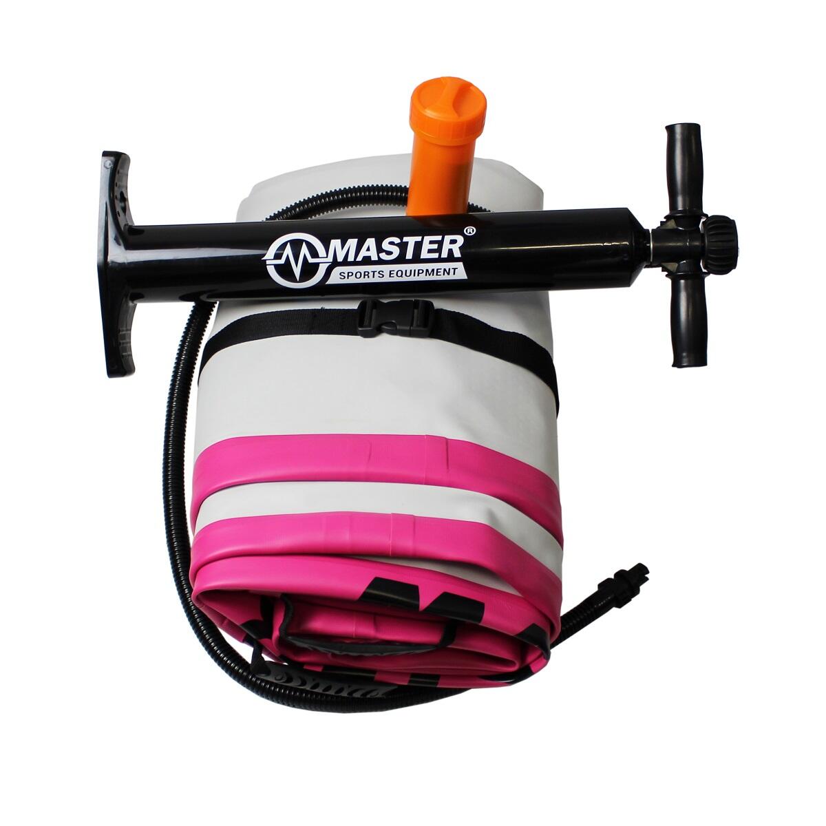 Airtrack MASTER aufblasbare Matte 300 x 100 x 10 cm – grau – rosa 3/4