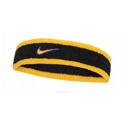 Frotka tenisowa na głowę Nike Swoosh Headband żółto-czarna