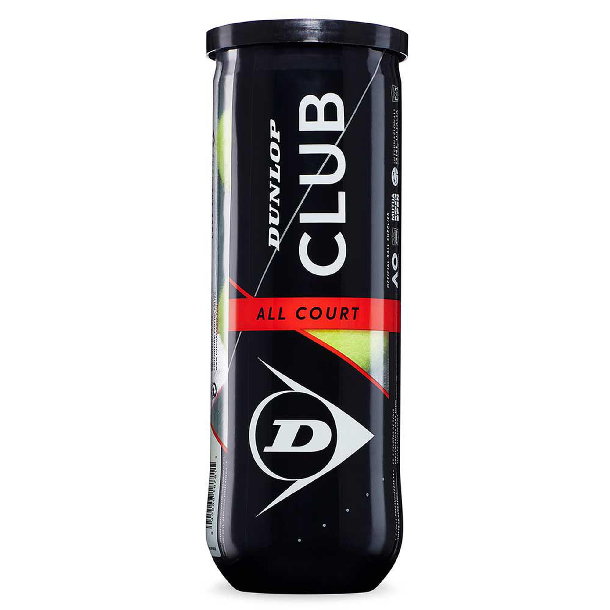 Tube de 3 balles de tennis Dunlop Club 2/7